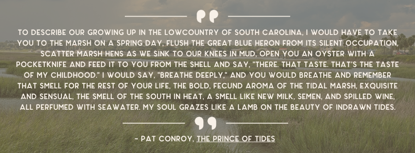 Graphic of a quote from Pat Conroy's Prince of Tides novel